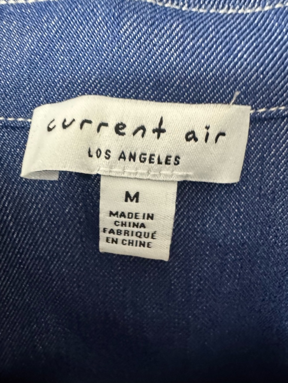 Current Air Anthropologie M Denim Pleated Button Up Dress Belted Collared A5 - Picture 6 of 10